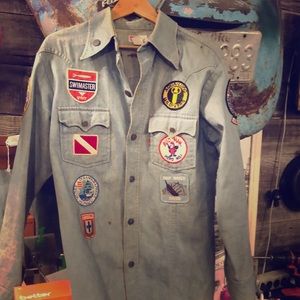 Vtg Levi’s Denim Shirt Jacket 50668-3914 Divers LG